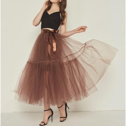 Adult Ballet Tutu Layered Organza Lace Midi Skirt Womens 5 Layers Princess Vintage Petticoat Skirt