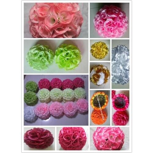 Free shipping 20cm 8" wedding silk kissing flower ball 15pcs/lot bride holding flowers party artificial flower ball decoration