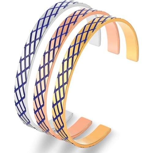 Classic Stainless Steel Enamel Bangle For Women Fashion Jewelry Charm Open Bracelet Gold Color Accessories Bohemian Pulseiras