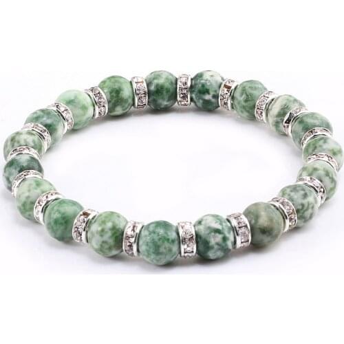 New Fashion Classic Natural Stone Bracelets 5 Style Crystal Green Beads Bangles Men And Women bracelet Stretch Yoga Jewelry gift