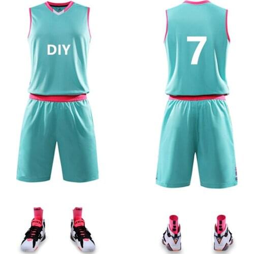 Quick dry throwback basketball jerseys set men blank team basketball jersey uniforms pocket sporting training jersey suits print