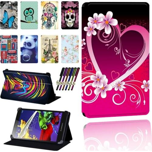 Oldimage Case for Lenovo Tab 2 A7 / A8 / A10-70 / Tab 3 / Tab 4 Tablet Pu Leather Foldable Dust-proof Lightweight Case Cover