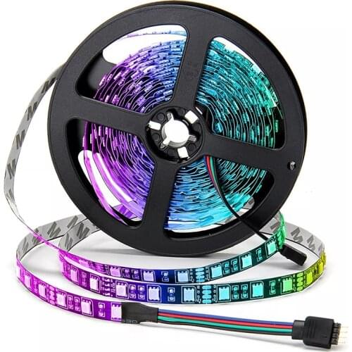 SMD 5050 Chip LED Light Black PCB DC12V 60 Leds/m Flexible Waterproof Strip RGB Can Be Pasted TV Computer Background Decoration