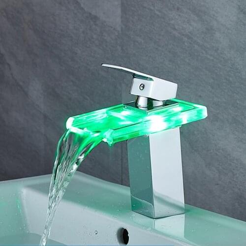 Bathtub Decorate Switch Water Tap Economic Beautiful Tool Kitchen Bath LED Stainless Steel Restroom Luminescence Home Faucet