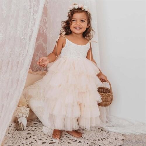 White Long Sleeve Dresses For Girls Kids Hollow Out Princess Elegant Party Tutu Casual Clothes Children Autumn Winter Dress