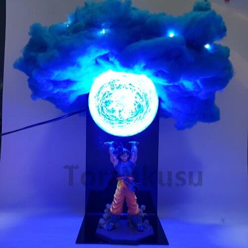 Action Figures Dragon Ball Z Son Goku Genki Dama Spirit Bomb Cloud DIY LED Night Light Set Super Goku Model Doll DBZ Anime Figma
