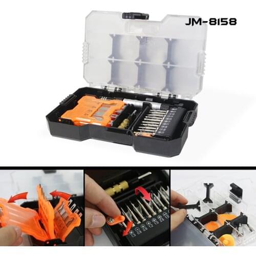 JAKEMY Multifunctional Hand Tools Set Woodworking Tools Scalpel Knife + Screwdriver Set + Drills + Tool Box Repair Tools Kit