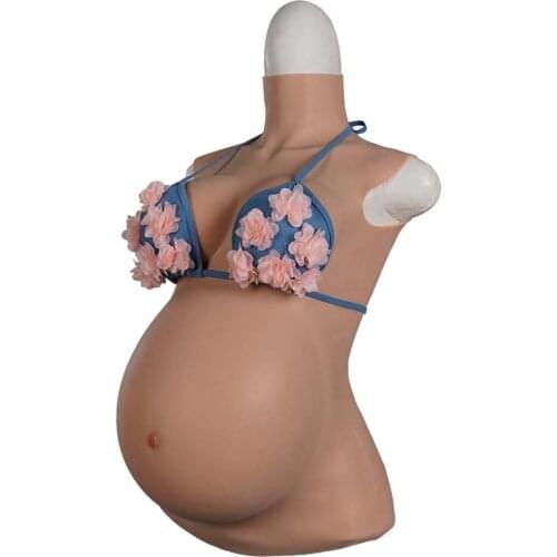 KnowU Nine Months Pregnant Fake Chest Fake Boobs With Belly Silicone Breast Forms Cosplay Crossdresser