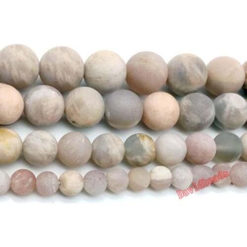 Natural Stone Forst Dull Polish Matte Sun Stone Round Beads 4 6 8 10 12mm Fit Diy Necklace Bracelet Jewelry Making