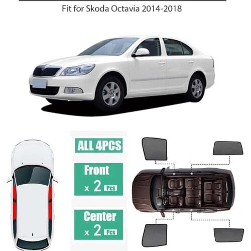 Side Windows Magnetic Sun Shade UV Protection Ray Blocking Mesh Visor Fit For Skoda Octavia 2014-2018