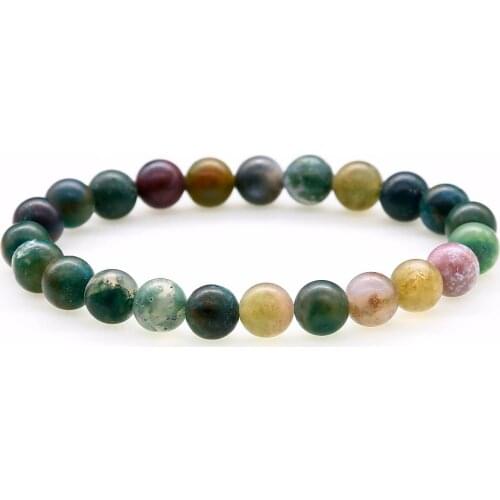 Prayer Retro Natural Stones Matte India Onyx Beaded Bracelets Men Vintage Strand Jewelry For Women Girls Stretch Rope Bracelets