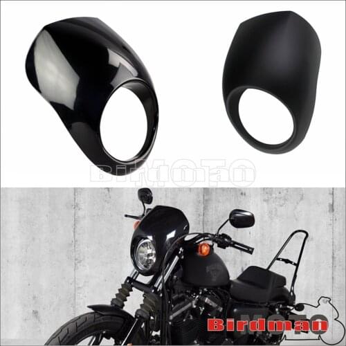 Motorcycle 5-3/4" Front Headlight Fairing Plastic Headlamp Cover Mask For Harley Sportster XL 1200 883 Dyna FX 39mm Fork 1973-up