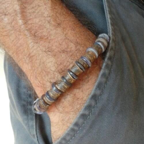 Mens surfer bracelet Mens beaded bracelet Mens wood bead bracelet Mens bracelet.Mens stretch bracelet Mens boho bracelet