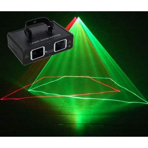New Two Head RG Red Green Laser Light KTV Private Room Flash Ballroom Bar Acoustically Controlled Stage Laser Beam Effect