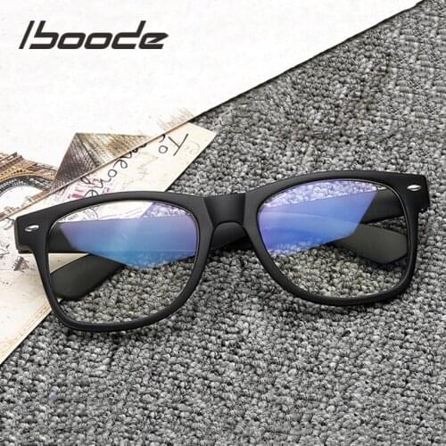 Iboode Retro Square Computer Glasses Frame for Women Men Spectacle Optical Myopia Eye Glasses Frame Fashion Nerd Galsses Frames