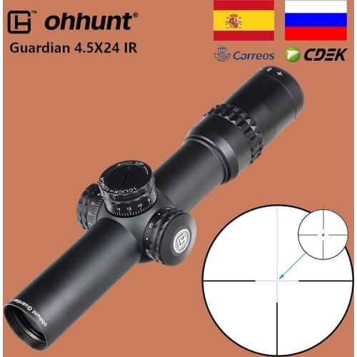 Ohhunt 4.5X24IR Compact Hunting Riflescope 1/2 Half Mil Dot Optical Sights Glass Reticle with Turrets Reset Tactical Rifle Scope