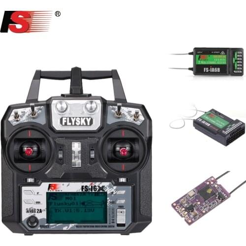 Flysky FS-i6X 2.4GHz 10CH AFHDS 2A RC Transmitter with FS-IA6B FS-X6B FS-iA10B Receiver for RC Drone Airplane Helicopter Mode 2