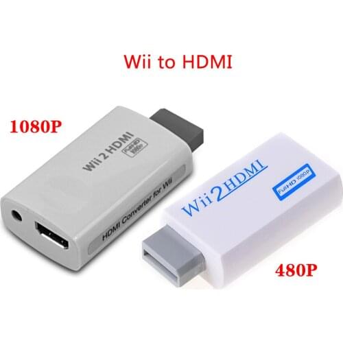 For Wii to HDMI Full HD 1080 Pcompatible Converter Adapter Wii2HDMI-Compatible Converter 3.5mm Audio for PC HDTV Monitor Display
