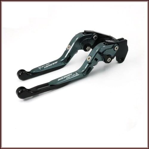 Brake Clutch Lever For YAMAHA MT09 Tracer 2015-2018 16 17 Black+Blue Folding Extendable Motorcycle logo