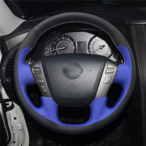 DIY Hand-stitched Customization Anti-Slip Wear-Resistant Steering Wheel Cover For Nissan Armada Titan Car Interior Decoration