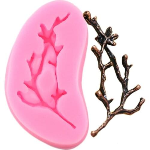 Tree Branch Silicone Mold Party Fondant Cake Decorating Tools Cupcake Topper Molds Chocolate Gumpaste Clay Candy Moulds