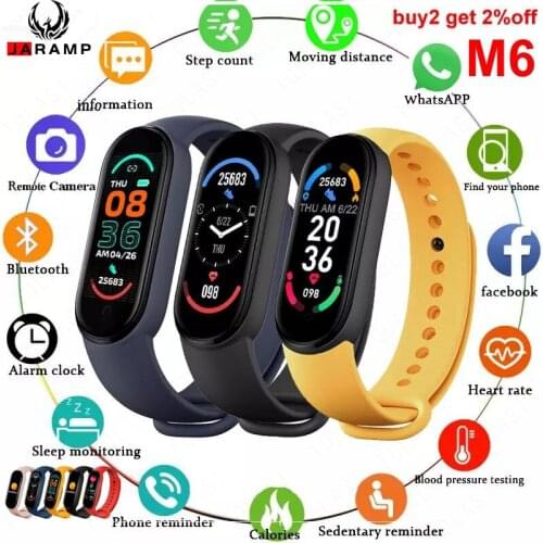 M6 Smart Watch Men Women Bluetooth Smartwatch Heart Rate Fitness Tracking Sports Bracelet For Apple Xiaomi Android Watches 2021
