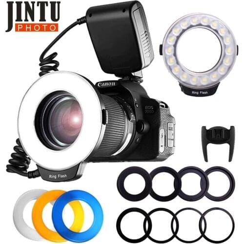 JINTU RF-550 Macro 48 LED Ring flash Light for Canon 750D 760D T6i T6s 7D Mark II T2i T3i T4i T5 550D 600D 650D 700D Camera