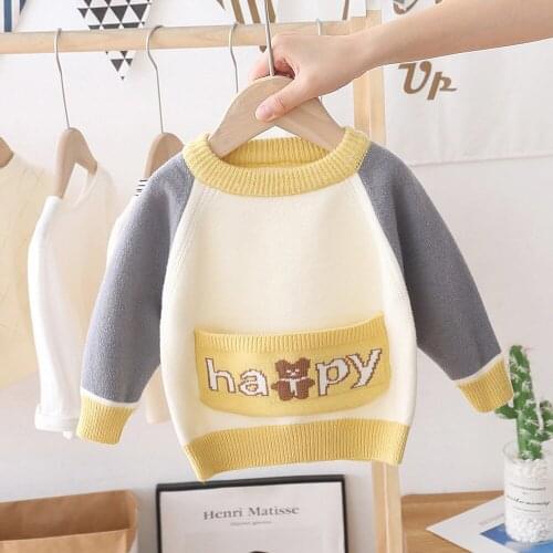 Toddler Boy Sweater Autumn Winter Fashion Children Clothing Christmas Birthday Kids Outwear Tops