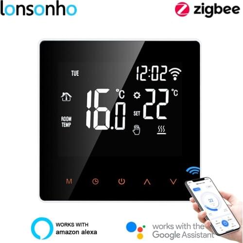 Lonsonho Tuya Smart Zigbee Thermostat Termostato 220V Smart Home Life Temperature Controller Works With Alexa Google Home