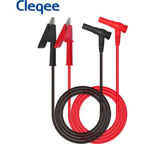 Cleqee P1047 2PC 4mm Banana Plug to Alligator Clips Test Leads for Multimeter Testing 1000V 15A