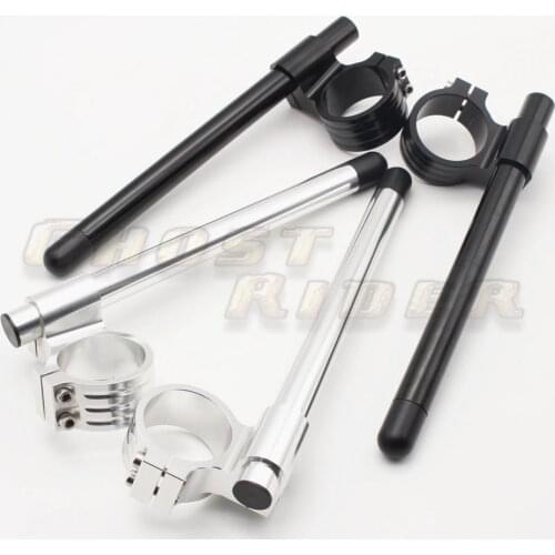 Motorcycle Universal Racing CNC higher Raised 41mm 50mm 51mm Clip on Ons clipon fits fork Handle Bars handlebars Black Color One