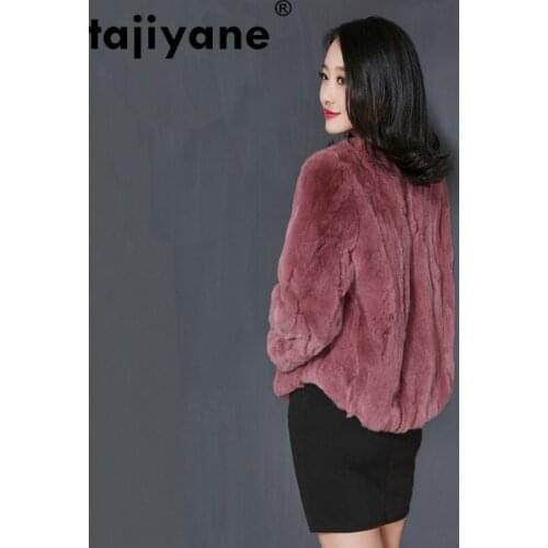 Winter Coat Women Clothes 2021 Real Fur Coat Rex Rabbit Fur Coat Korean Short Jacket Slim Fit Warm Plus Size 4xl 5xl ZT465