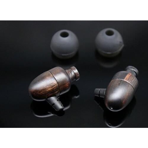 8mm wood shell Diy earphone accessories black Sandalwood 1pair