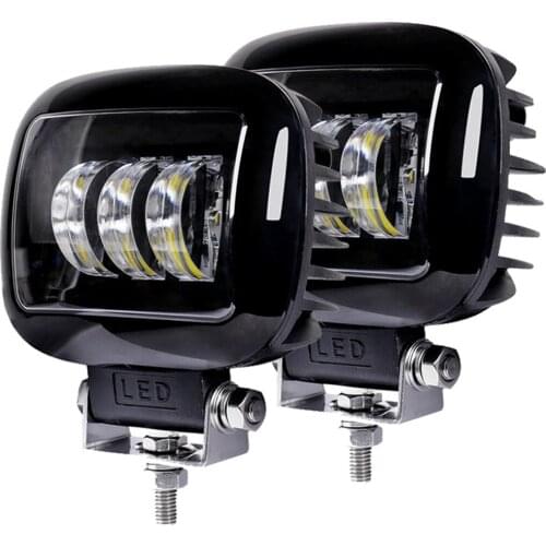 1pcs Car LED30W round corner square lens remote spotlight headlight suitable for car motorcycle spotlight