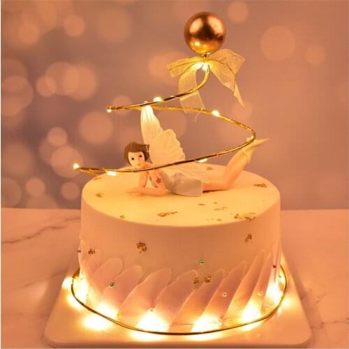 1pcs Fairy Rotating Wire Cake Topper Art Spiral Baking Cake Decoration Tools Dessert Table Decoration Wedding Party Decorations