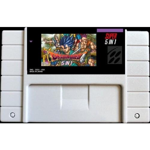 Dragon Quest 5 in 1 46 pins Video games card NTSC version for Retro Video games Console