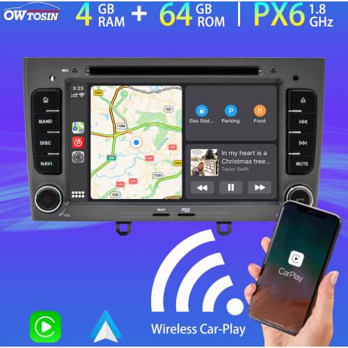 GPS Navi Android 10 Car DVD Multimedia Player PX6 4+64G For Peugeot 308 408 2007-2013 Wireless Carplay 5*USB TDA7850 Auto Stereo