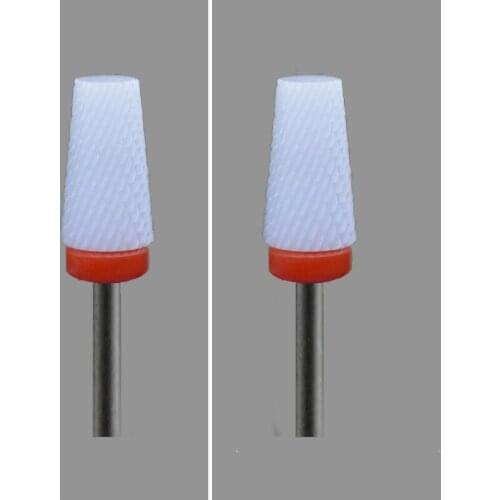 White Ceramic- 2 Pcs/Lot-Nail Drill Bit - Tapered Barrel Bit - (0125.060)