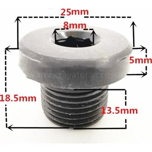 Free shipping excavator parts walking motor plug line reducer oil drain screw hexagonal oil plug Komatsu PC56-7/PC30 40 55
