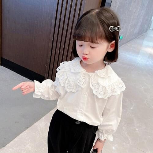 Girls Blouse Solid Color Girls' Shirts Casual Style Childrens Shirt For Girls Spring Autumn Clothes For Girls