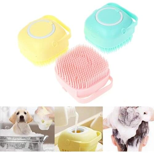 Baby Pet Bathing Artifact Massage Brush Liquid Soap Bath Brush Silicone Scrubber
