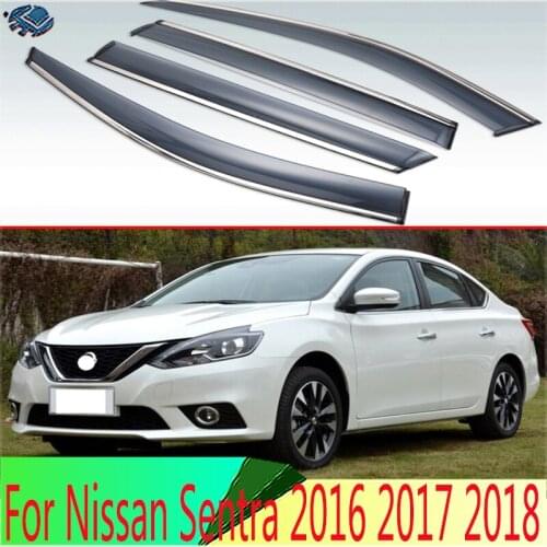 For Nissan Sentra 2016 2017 2018 Plastic Exterior Visor Vent Shades Window Sun Rain Guard Deflector
