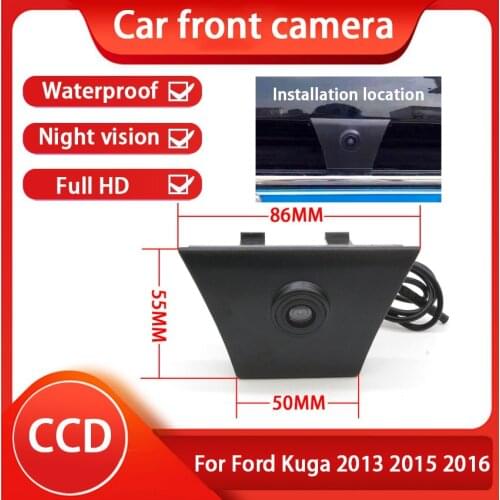 HD high quality Car Front View Camera For Ford Kuga 2013 2015 2016 Firm installation Night Vision Vehicle CCD Chip Logo Camera
