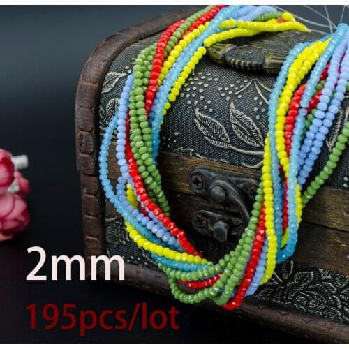 Hot Sale Competitive Price New Design 5A Quality!!! 2MM 195 Piece/lot Bicone Crystal Beads Cut Faceted Round Glass Bead