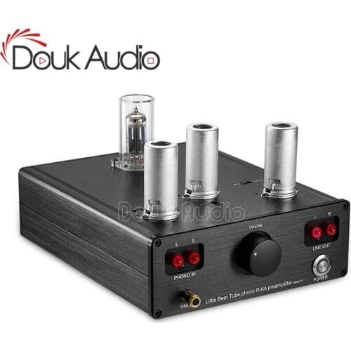 Douk Audio Little Bear T11 6N2/12AX7 Vacuum Tube Phono Turntable Preamp HiFi Pre-Amp MM RIAA Phonograph Preamplifier