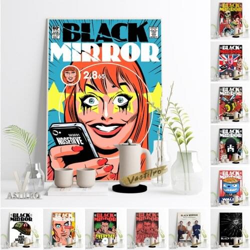 Hot Science Fiction Satirical Comic Black Mirror Poster Vintage Cartoon Manga Prints Art Canvas Painting Fans Gift Home Decor