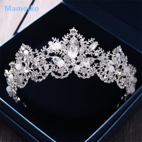 Mamojko Fashion Good Quality Crystal Princess Lucky Flower Crown Woman Wedding Tiara For Bride Hair Accessoriesy Bijoux 2017 New