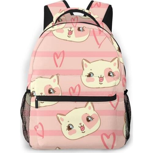 OLN Women Backpack with Multiple Using Women Backpacks Cute Cat Heads Female School Bag Girls Travel Bag