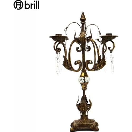 Nordic Tall Antique Candlestick Retro Metal Ornament 4 Arm Candle Holders Candles Home Decor Candelabros Decorativos De Velas