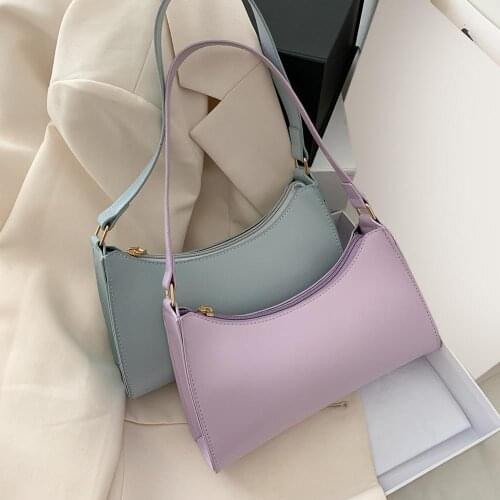 Popular Simple Female Daily Bag Casual PU Leather Sling Handbag Purse Women Elegant Chain Shoulder Crossbody Bag
